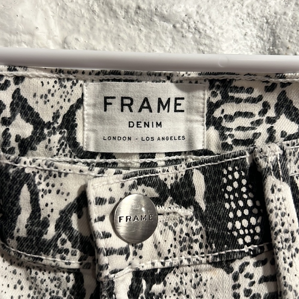 Frame Ali High-Rise Python-Print Cigarette Jeans - image 7